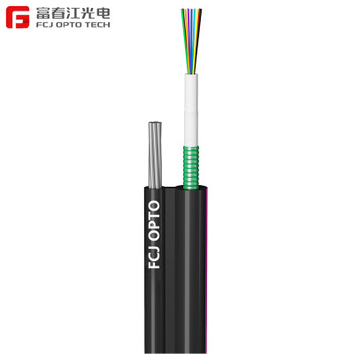 FCJ factory GYXTC8S Aerial Overhead Self Supported 12 or 24 Core Singlemode Outdoor Armored Fiber Optical Cable