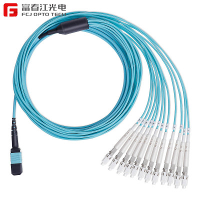 FCJ factory LC Jumper , fc st fiber jumper multi - mode dual - core fiber ,  MTP-LC Jumper Multimode Bundle Multicore Fanout 0.9mm Fiber Optic Jumper