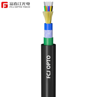 FCJ factory GJFJH53 12 24core Indoor Steel Armored Fiber Optic Cable G652 G655 with PE Sheath