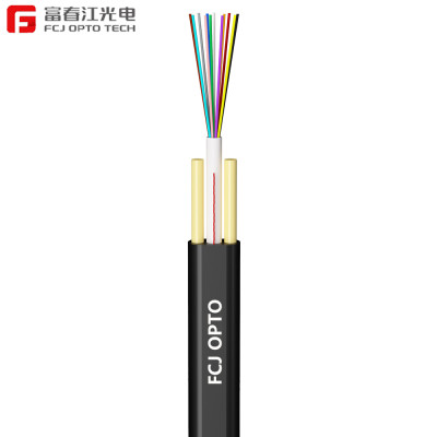 FCJ factory GYFXTBY FRP ， manufacturing indoor or outdoor gyfxtby flat cable ， Outdoor Aerial FTTH Flat Drop Cable Gyfxtby