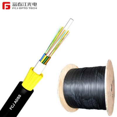 FCJ factory 100M span ADSS Single jacket All Dielectric Self-supporting Aerial fiber optic cable
