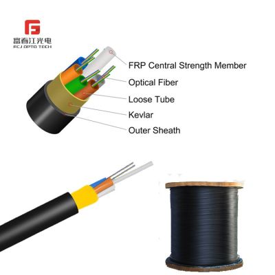 FCJ Top Selling Adss Cable Armored Fibra Optica Adss Cable 100M 120M Span 96 Hilos Core Fiber Optic Cable Adss