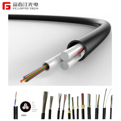 FCJ ASU-80 outdoor duct aerial fiber optic cable steel tape G652D 24 cores