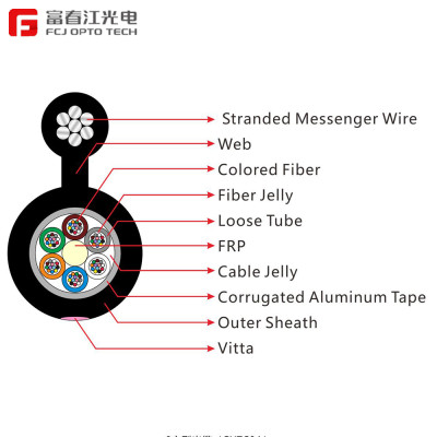 FCJ factory Single jacket All Dielectric Self-supporting Aerial figure8 GYTC8S fiber optic cable