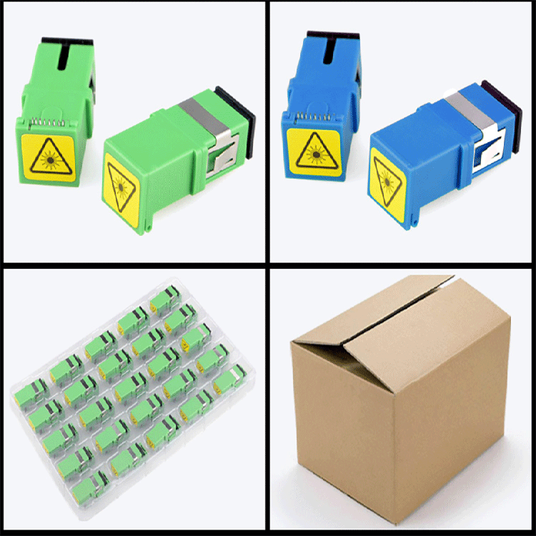 FCJ ceramic PVC Singlemode Simplex Blue SC/UPC Fiber Optical Adapter without ear flangeless